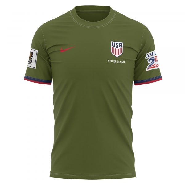 USA x World Cup 2026 Patriotic Eagle America 250 T-shirt Printed - Military Olive - Jersey Teams