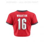 Adam Wharton 16 England 2026 Women's Home All-Over Print Cropped Jersey - Red - Jersey Teams