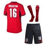 Adam Wharton 16 England 2026 Away Men Kit Set – Red/Black - Jersey Teams