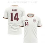 Alejandro Balde 14 Spain 2026 Away 3D T-Shirt Fully Printed – Unisex, White - Jersey Teams