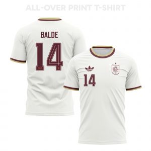 Alejandro Balde 14 Spain 2026 Away 3D T-Shirt Fully Printed – Unisex, White - Jersey Teams