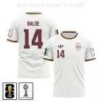 Alejandro Balde 14 Spain 2026 Away 3D T-Shirt Fully Printed – Unisex, White - Jersey Teams