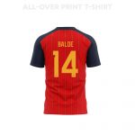 Alejandro Balde 14 Spain 2026 Home 3D T-Shirt Fully Printed – Unisex, Red - Jersey Teams