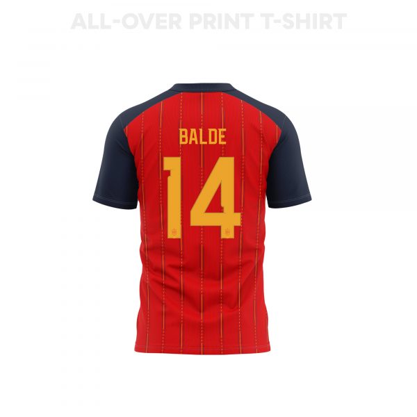 Alejandro Balde 14 Spain 2026 Home 3D T-Shirt Fully Printed – Unisex, Red - Jersey Teams