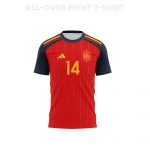 Alejandro Balde 14 Spain 2026 Home 3D T-Shirt Fully Printed – Unisex, Red - Jersey Teams