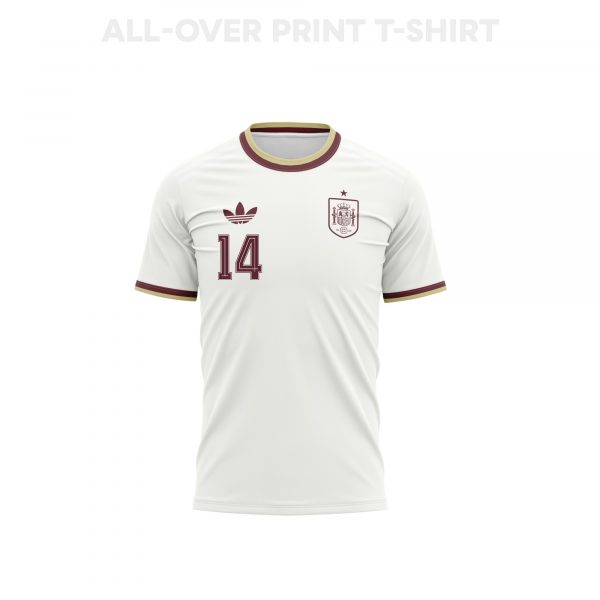 Alejandro Balde 14 Youth Spain 2026 Away 3D T-shirt Fully Printed – White - Jersey Teams