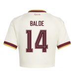 Alejandro Balde 14 Spain 2026 Away Women’s Cropped Jersey - White - Jersey Teams