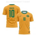 Ajdin Hrustić 10 Australia 2026 Home 3D T-Shirt Fully Printed – Unisex, Yellow - Jersey Teams