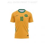 Ajdin Hrustić 10 Australia 2026 Home 3D T-Shirt Fully Printed – Unisex, Yellow - Jersey Teams