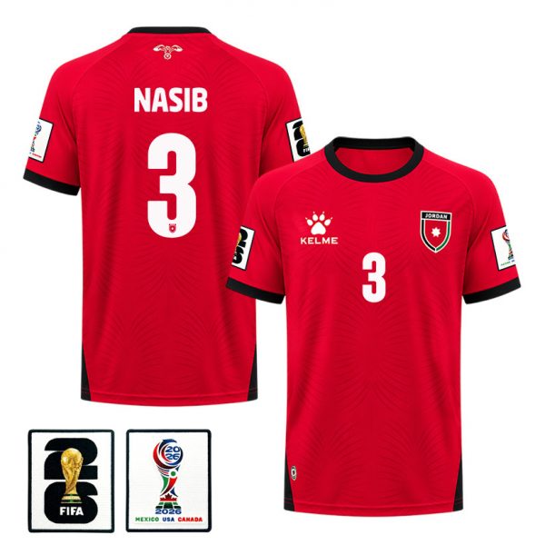 Abdallah Nasib 3 Jordan 2026 Away Jersey - Red, Men - Jersey Teams