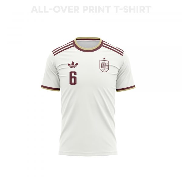 Mikel Merino 6 Spain 2026 Away 3D T-Shirt Fully Printed – Unisex, White - Jersey Teams