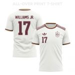 Nico Williams 17 Spain 2026 Away 3D T-Shirt Fully Printed – Unisex, White - Jersey Teams