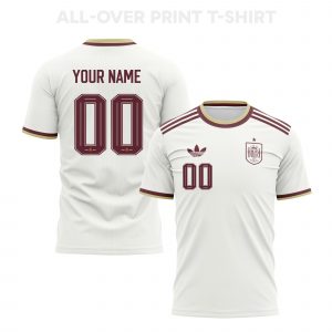 Spain 2026 Away 3D T-Shirt Fully Printed – Personalized – Unisex, White - Jersey Teams
