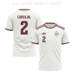 Dani Carvajal 2 Spain 2026 Away 3D T-Shirt Fully Printed – Unisex, White - Jersey Teams