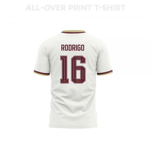 Rodri 16 Youth Spain 2026 Away 3D T-shirt Fully Printed – White - Jersey Teams