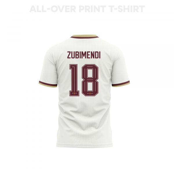 Martin Zubimendi 18 Youth Spain 2026 Away 3D T-shirt Fully Printed – White - Jersey Teams