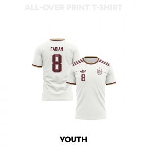 Fabián Ruiz 8 Youth Spain 2026 Away 3D T-shirt Fully Printed – White - Jersey Teams