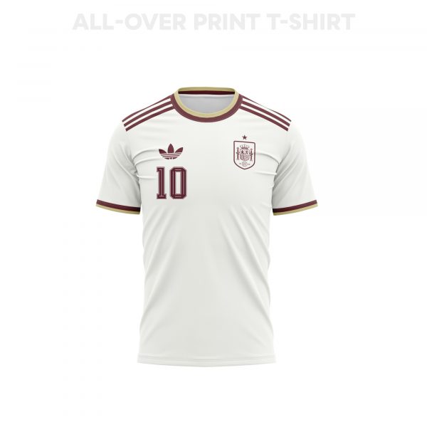 Dani Olmo 10 Youth Spain 2026 Away 3D T-shirt Fully Printed – White - Jersey Teams