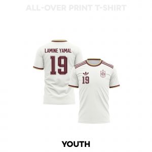 Lamine Yamal 19 Youth Spain 2026 Away 3D T-shirt Fully Printed – White - Jersey Teams