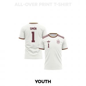 Unai Simón 1 Youth Spain 2026 Away 3D T-shirt Fully Printed – White - Jersey Teams