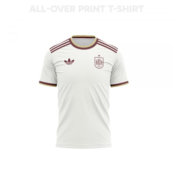 Spain 2026 Youth Away 3D T-shirt Fully Printed – White - Jersey Teams