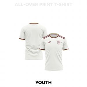 Spain 2026 Youth Away 3D T-shirt Fully Printed – White - Jersey Teams