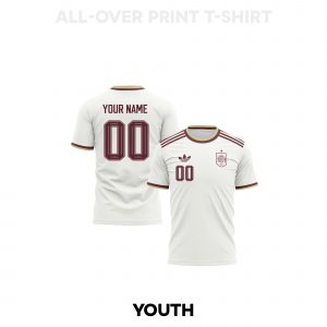Spain 2026 Youth Away 3D T-shirt Fully Printed – Personalized – White - Jersey Teams
