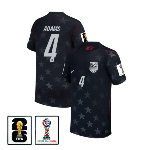 Tyler Adams 4 USMNT Youth 2026 Away Stadium Jersey - Blue - Jersey Teams