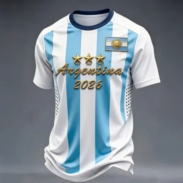 Argentina 2026 World Cup Crew Tee Soccer Nation Pride Gift For Football Fans - GowGowStore
