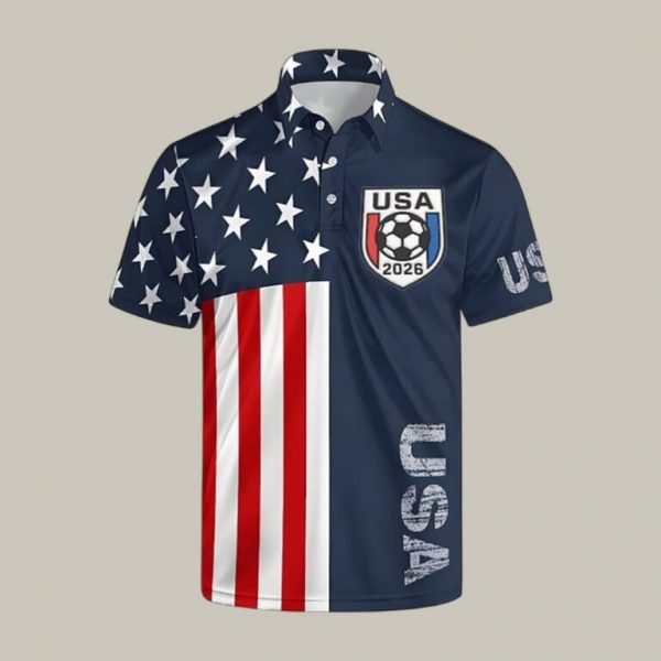 2026 FIFA World Cup USA Polo Shirt US National Soccer Team Clothes Best Fan For Father's Day - GowGowStore