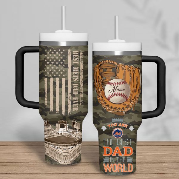 New York Mets MLB Custom Stanley Quencher 40oz Stainless Steel Tumbler With Handle