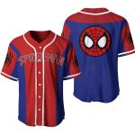 Spider-Man Baseball Jersey - Superhero Fan Apparel For Adults & Kids - Vibrant Red/Blue Design