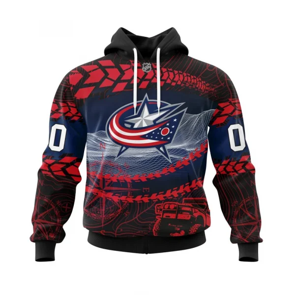 NHL Columbus Blue Jackets, Specialized Off Road Style Graphic Hoodie