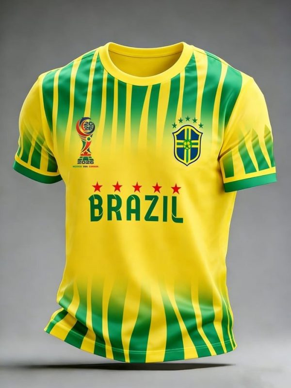 Graphic Tee Brazil 2026 FIFA World Cup Soccer Pride Apparel Birthday Gift For Him - GowGowStore