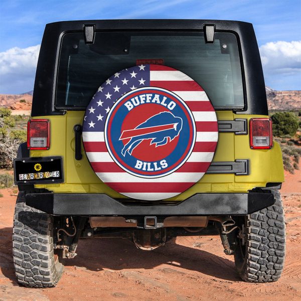 Buffalo Bills Spare Tire Covers Custom US Flag Style