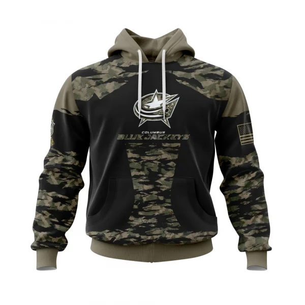 Columbus Blue Jackets, Honors Veterans And Military Members Graphic Hoodie