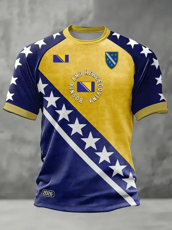 Bosnia and Herzegovina T-Shirt 2026 FIFA World Cup Soccer Supporters Tee Surprise Gift For Fans - GowGowStore