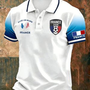 France World Cup 2026 Merch Allez Les Blues France Polo Shirt Soccer Apparel Fan Gifts - GowGowStore