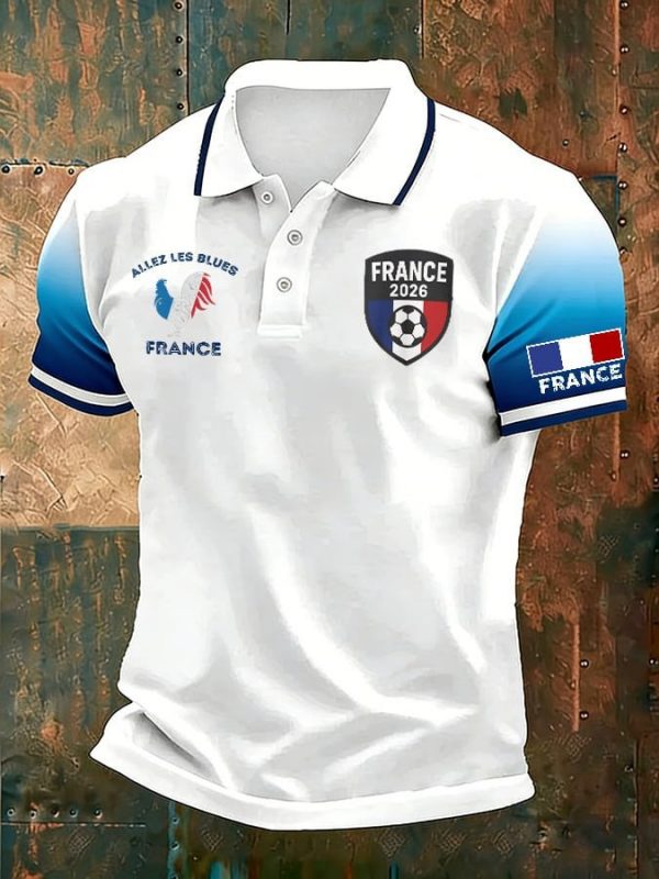 France World Cup 2026 Merch Allez Les Blues France Polo Shirt Soccer Apparel Fan Gifts - GowGowStore