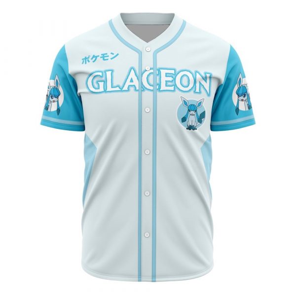 Glaceon Pokémon Baseball Jersey - Cool Blue & White Design For Fans