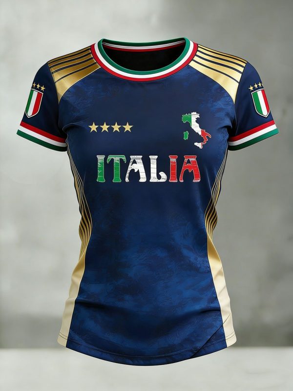 Italy Graphic Tee World Cup 2026 Soccer Champion Vibes Birthday Gift For Her - GowGowStore