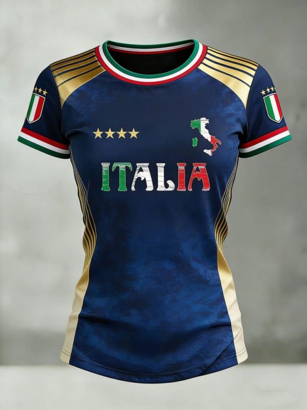 Italy Graphic Tee World Cup 2026 Soccer Champion Vibes Birthday Gift For Her - GowGowStore