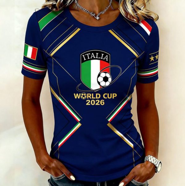 Italy FIFA World Cup 2026 Crew Tee Soccer Squad Gear Father's Day Present - GowGowStore