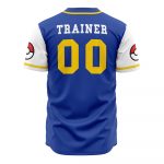 Limited Edition Kanto Baseball Jersey - Stylish Blue Unisex Design With Iconic Pokeball Sleeves