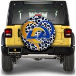 Los Angeles Rams Spare Tire Cover Custom Leopard Heart For Fans