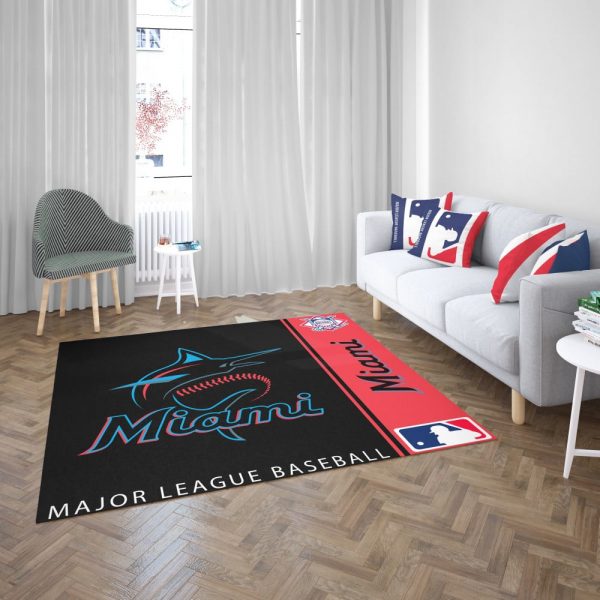 Miami Marlins MLB Baseball National League Floor Carpet Rug Mat