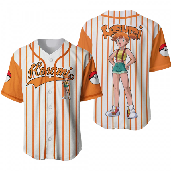 Anime Baseball Jersey – Stylish Orange Striped Tee With Graphic Print For Fans