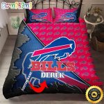 NFL Buffalo Bills Custom Name Royal Blue Red Bedding Set
