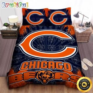 NFL Chicago Bears New Design In Dark Blue Bedding Set