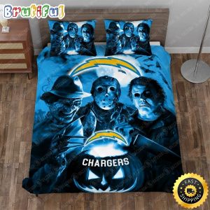 NFL Los Angeles Chargers Halloween Blue Night Bedding Set